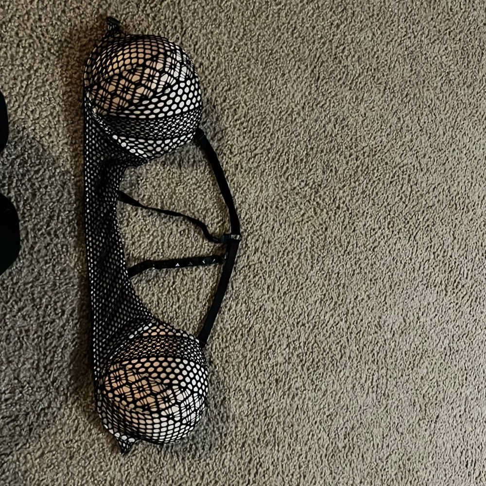 Racerback Studded Fishnet Bra